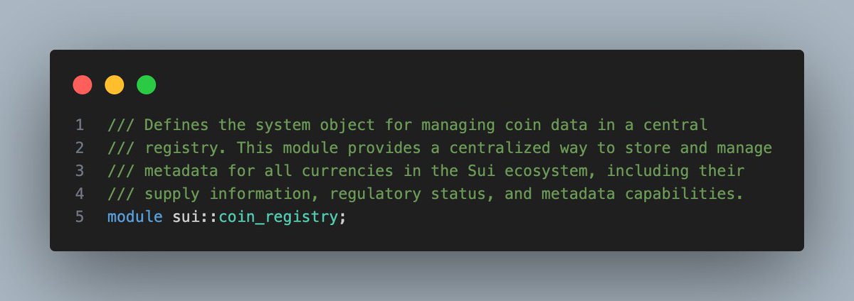 pikapikasui's tweet image. #Sui has launched a new token standard called `coin_registry`. Let&apos;s take a deep dive into the code to understand its improvements.
