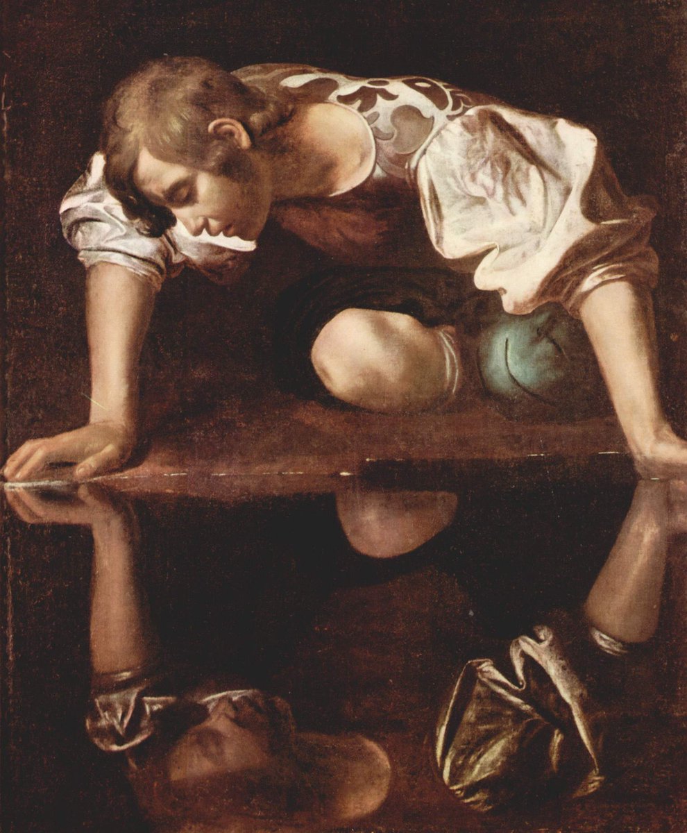 JamesLucasIT's tweet image. Caravaggio, Narcissus (1599)