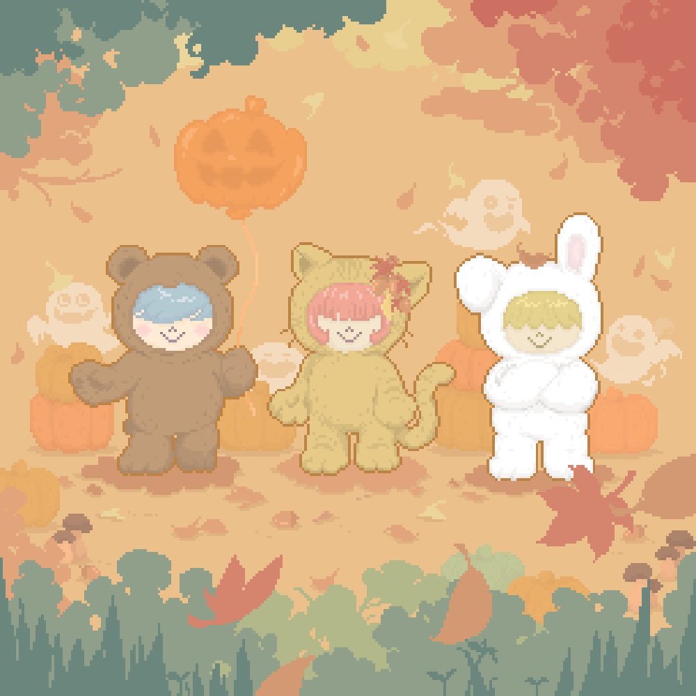 Pixel_Rin's tweet image. KIGURUMI Halloween👻🎃🍁

#pixelart
#ドット絵
#Halloween