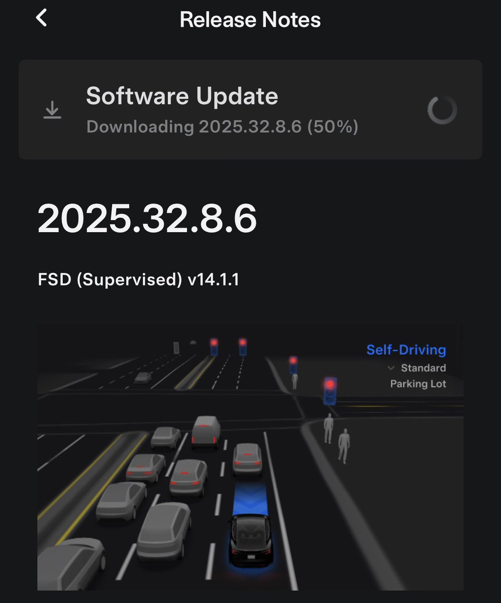 WholeMarsBlog's tweet image. FSD 14.1.1 downloading now