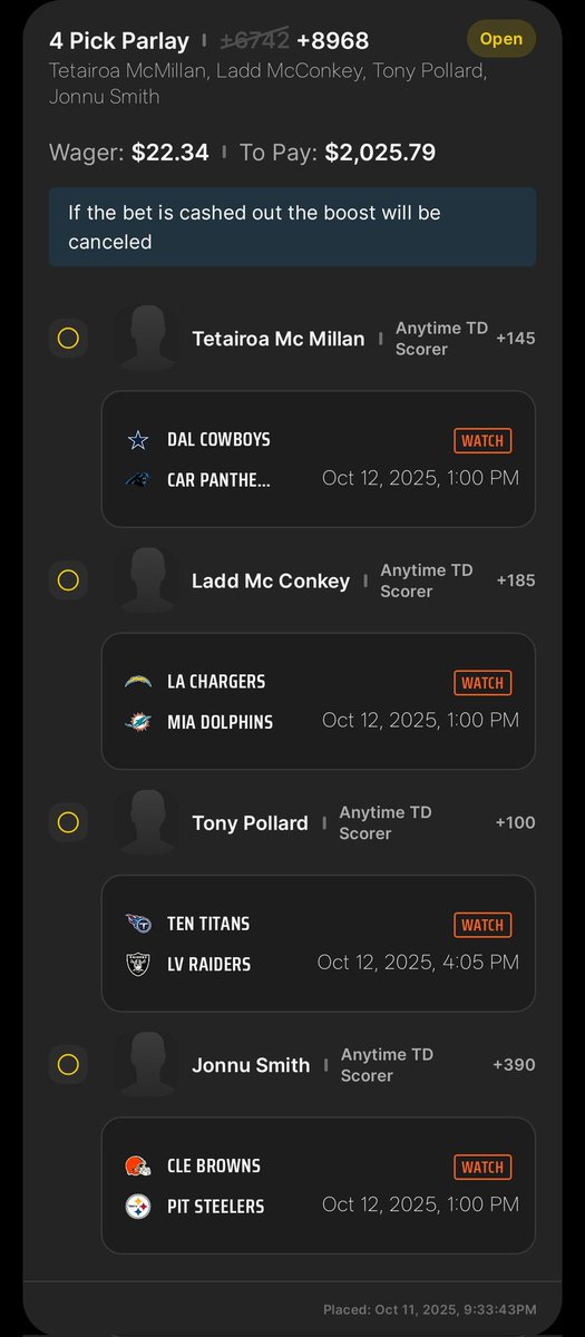 webdevirv's tweet image. Week 5 was a bust, in Week 6 we trust
🏈 📝 🔥
#GamblingX #GamblingTwitter
#sportsbettingtwitter