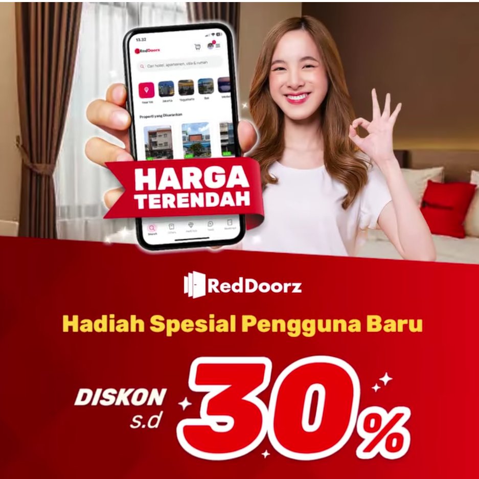 DISKON HOTEL RedDoorz 

Pesan penginapan murah &amp; mudah pakai kode promo ini aplikasi RedDoorz dapatkan diskon 30% masukan RDAFFDISKON123

Jakarta Bandung Bali Malang Jogja Solo Medan Puncak Malioboro Sukabumi

#RedDoorz #Backpacker #Travel #Hotel #Konser #Kuliner #Liburan #Diskon