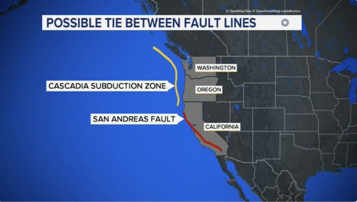 TheCalvinCooli1's tweet image. 🚨Report: Scientists have found new evidence that the San Andreas Fault and Cascadia Subduction Zone may be linked, meaning a major earthquake on one could trigger another on the other within minutes or hours.