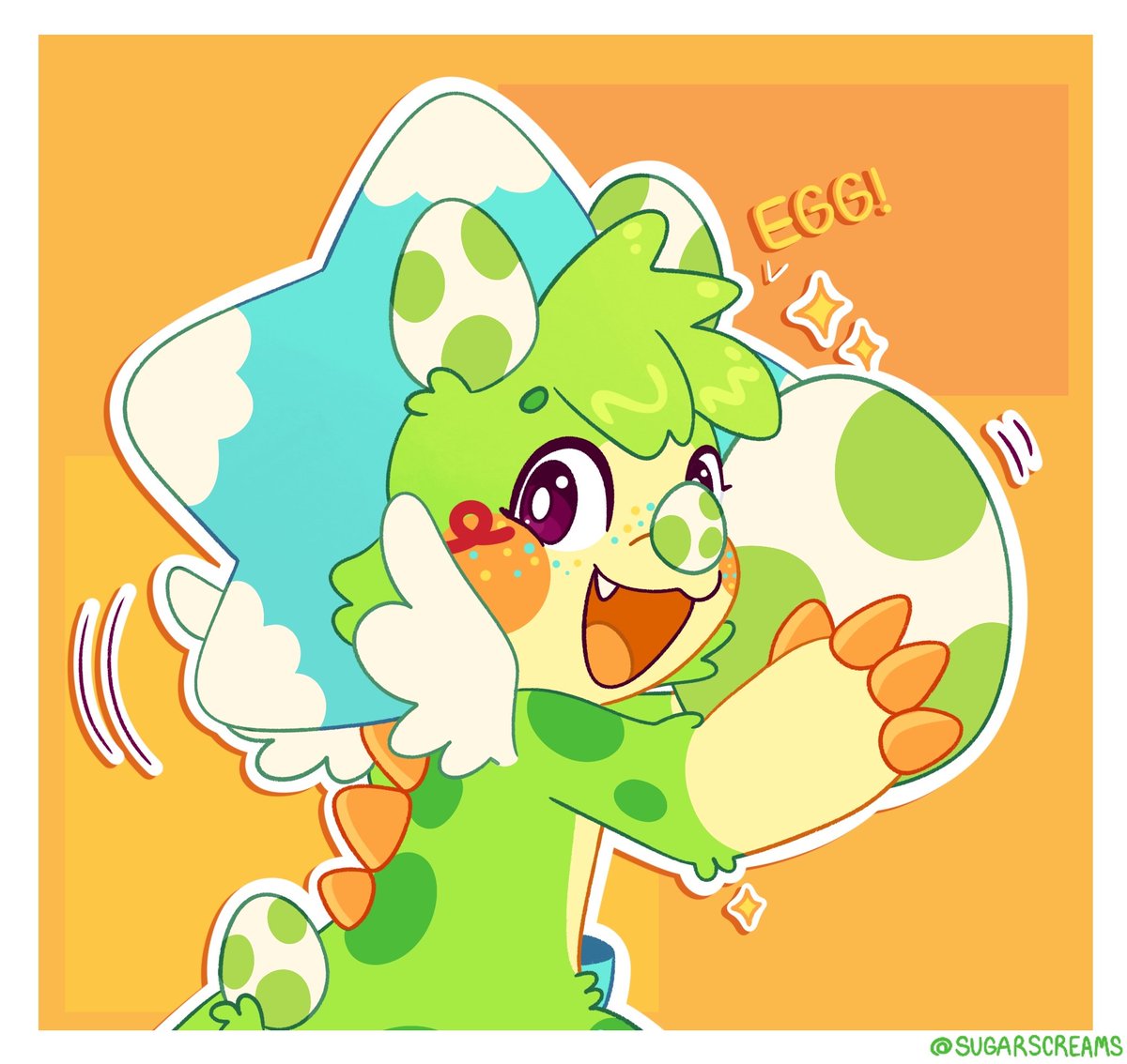 EGG! The perfect treasure after a long journey across the island. 

Personal Icon, original design by Crayon-Junkie on TH! 

 #originalcharacter #OC #digitalart #furryart #furry #cuteart #yoshisIsland #yoshi #dinosaurart #triceratops