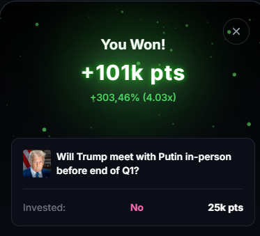 Claimed my abandoned points on <a href="/MyriadMarkets/">MYRIAD</a> from SZN 1😅

101k pts (+303%)