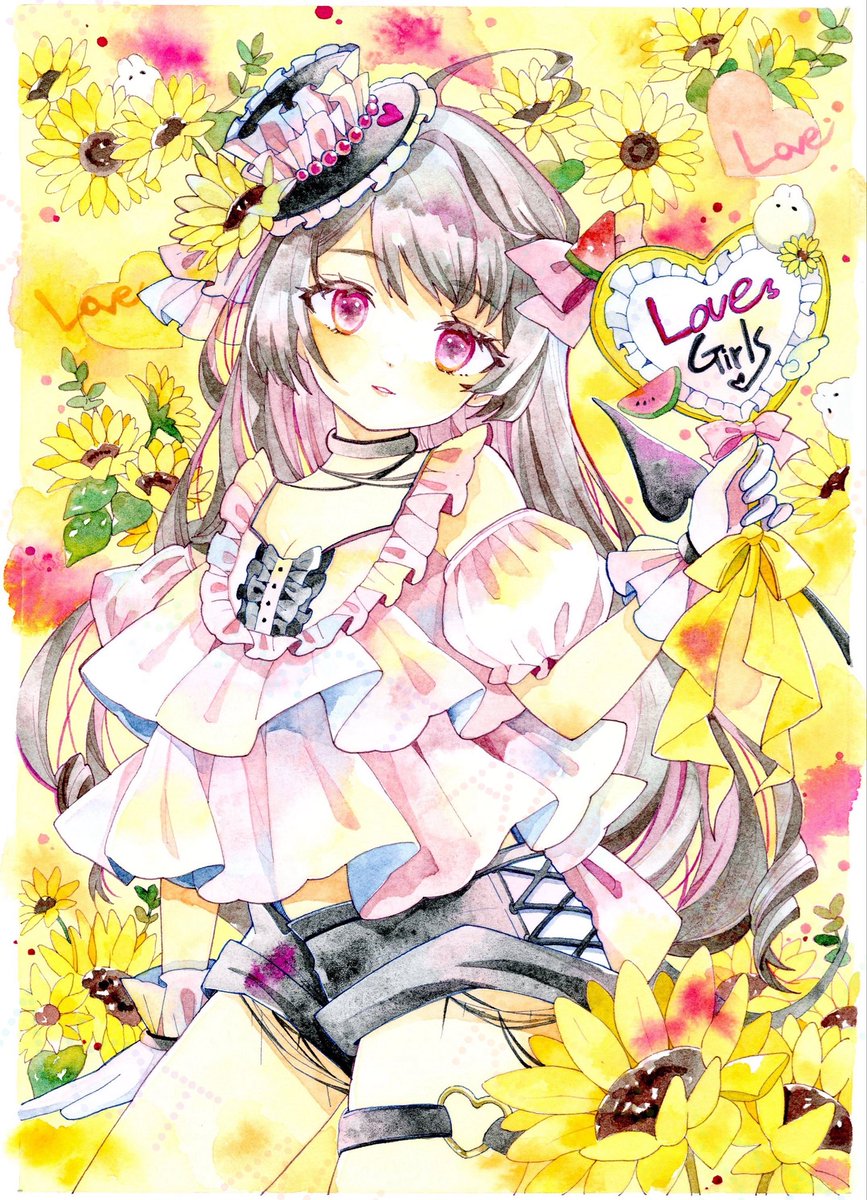 手描きイラスト(ラブガール) 宣伝失礼致します。 こちらのイラスト