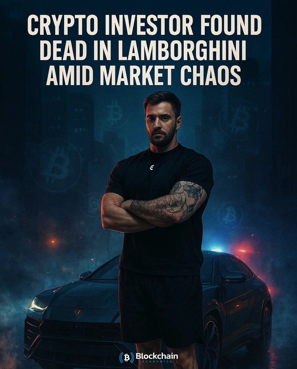 🕯 Crypto Investor Found Dead in Lamborghini Konstantin Ganich, a  well-known crypto investor, was discovered dead in his Lamborghini amid a  sharp market crash. The crypto community mourns as speculation swirls around