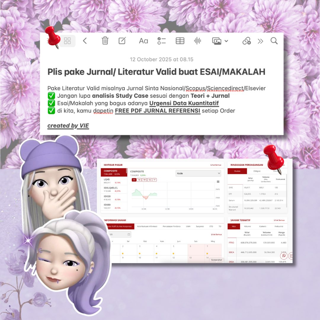 lnaajasii's tweet photo. MAKALAH/ESAI/PAPER auto approve ✨

✅ topik relevan dan update Jurnal (NEW) 5 tahun terakhir 📈
✅ outline: pendahuluan urgensi riset, pembahasan based on data, kesimpulan

JOKI? Grab it fast ✨ with NO AI, plagiasi minim, FREE REVISI FREE TURNITIN ^^ https://t.co/MJ2N3j5uHA
