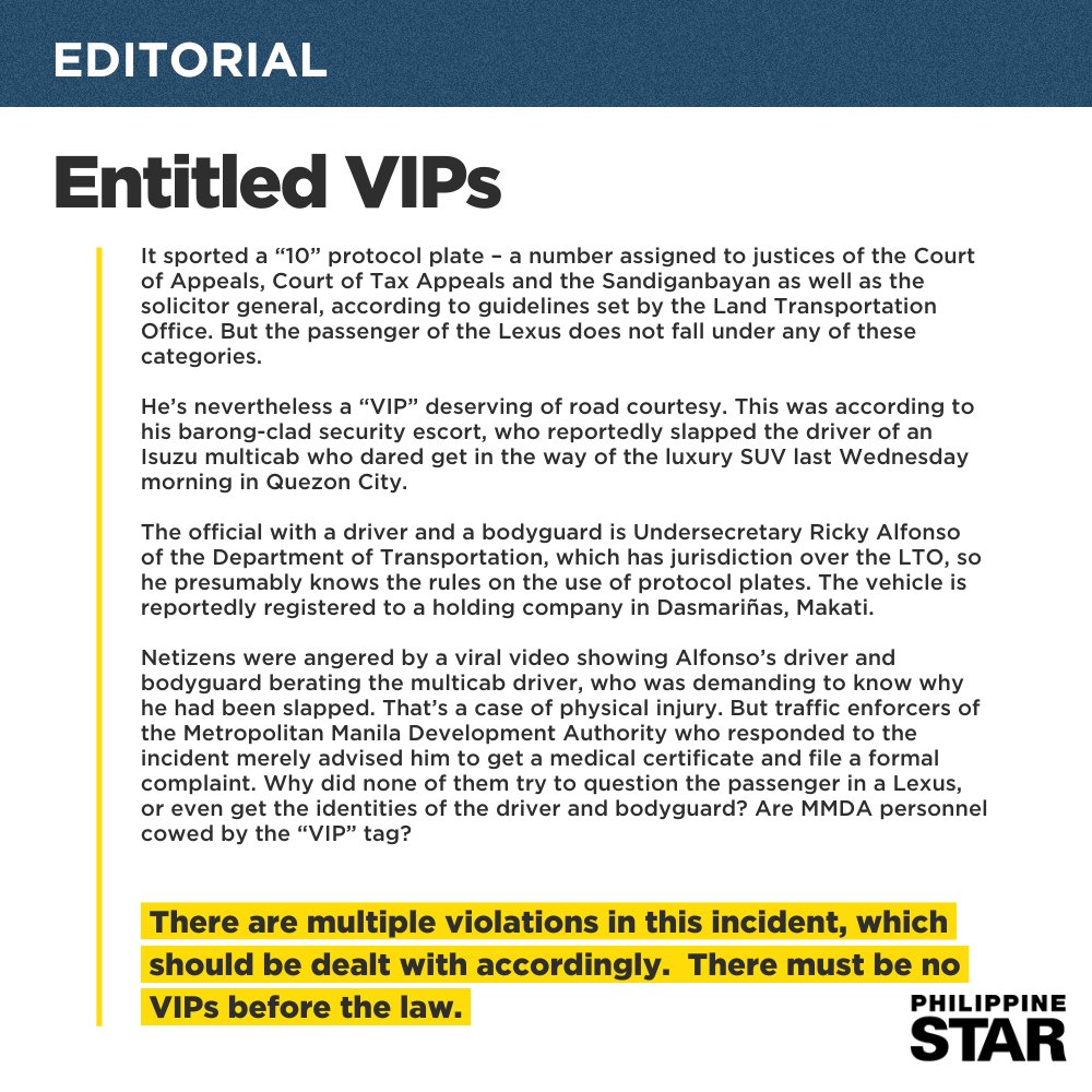 TODAY'S EDITORIAL: The government official was in a Lexus LX570 luxury sport utility vehicle. Definitely, it was not a government vehicle, but it had its blinkers on. tinyurl.com/4236ac5d