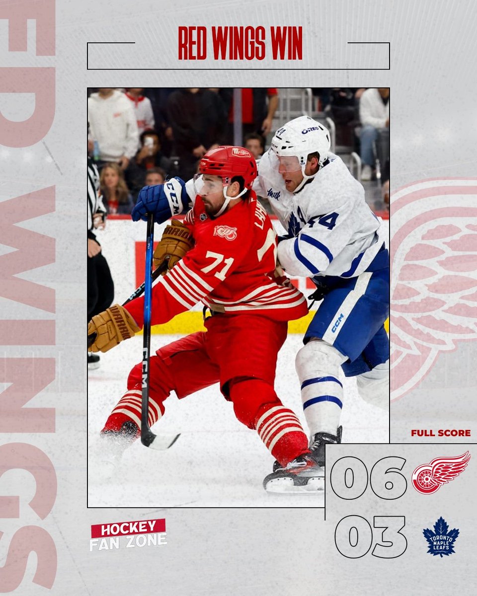 SportskeedaNHL's tweet image. The Maple Leafs blew an early 2-0 lead and ended with a tough L to the Red Wings!

#NHL #Toronto #MapleLeafs #Detroit #RedWings
