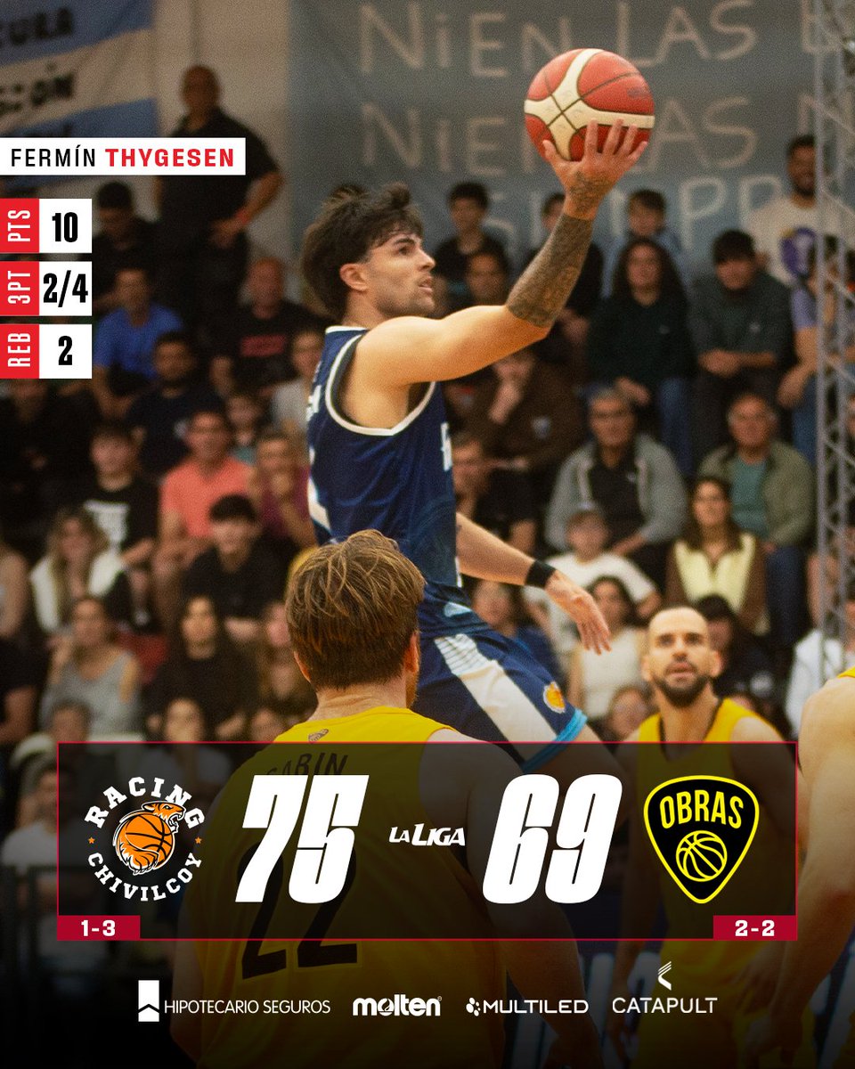 🎉 ¡Fiesta en Chivilcoy! ¡<a href="/racingchbasquet/">Racing Chivilcoy Basquet</a> ganó su primer partido en #LaLigaNacional!