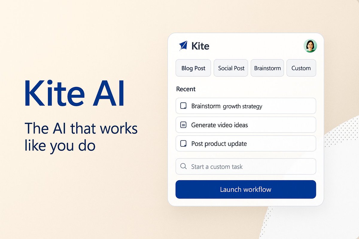 gap_factory's tweet image. Just tried Kite AI, and wow — the way it blends creativity + automation is next-level.
From idea generation to full workflow execution — all in one place.
If you haven’t tested it yet, you’re missing out 👇
🔗 kiteai.com
#KiteAI #ArtificialIntelligence #AIAgent