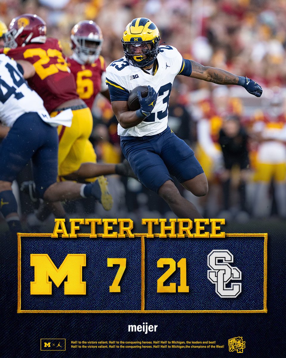 UMichFootball's tweet photo. Through three quarters https://t.co/vKF5nKFkQM