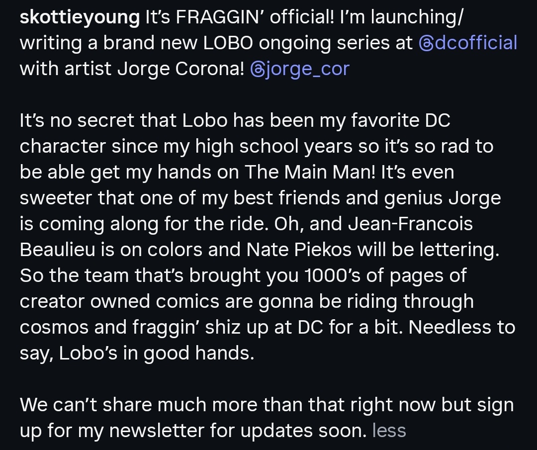Skottie Young confirms the Lobo comic series is an ongoing!