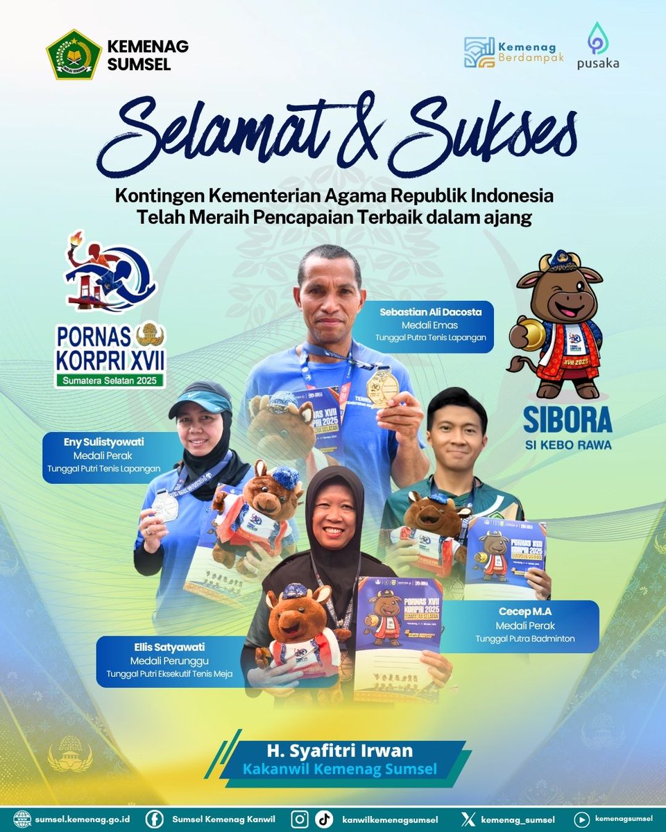 kemenag_sumsel's tweet image. #pornaskorpri2025 #korpri #asn #kemenag #kemenagsumsel #kanwilkemenagsumsel #olahraga