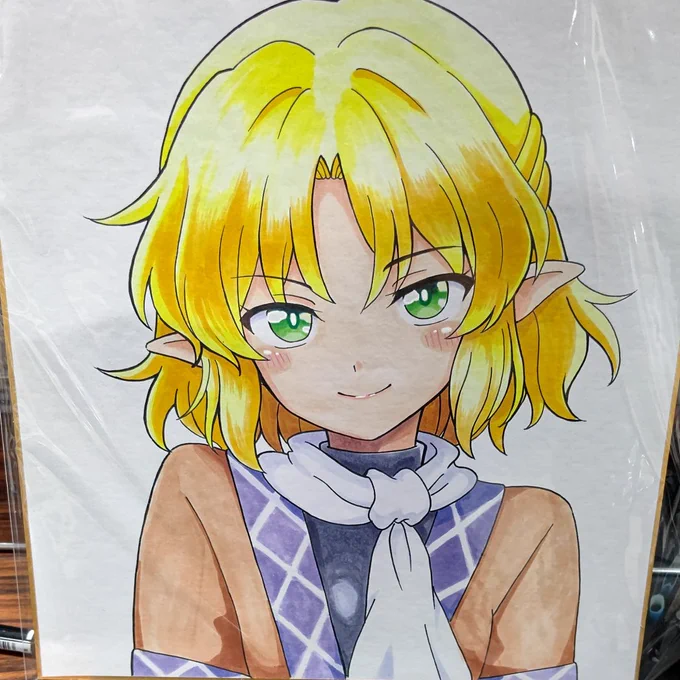 今回特別に用意した色紙で選ばれたキャラは「水橋パルスィ」でした 描くのは10年ぶりかもしれない