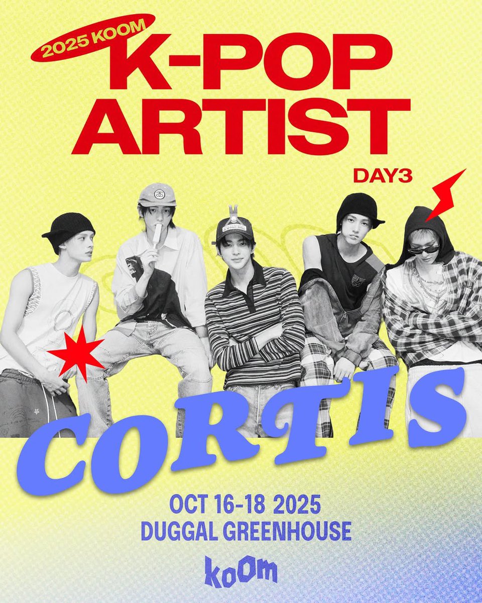 CORTISBRASIL's tweet image. #INFO | CORTIS foi confirmado na line-up de apresentações do KOOM K-POP Festival 2025, em Nova York, nos Estados Unidos, no dia 18 de outubro. 🔥

#CORTIS #코르티스 @cortis_bighit