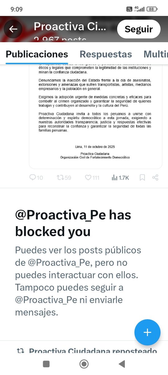 Gracias por la información, desgraciadamente también es intolerante porque, por solo preguntar me bloqueó