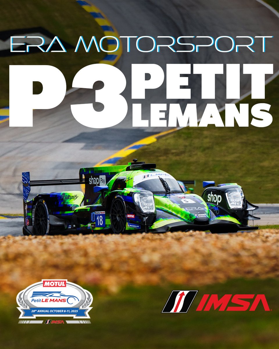 Podium finish at Petit Le Mans! 🍾

An unbelievably rewarding way to wrap up our hard-fought 2025 WeatherTech season. Huge thanks to our incredible crew, drivers, and supporters who made it all possible. 💪💙

#IMSA #PetitLeMans