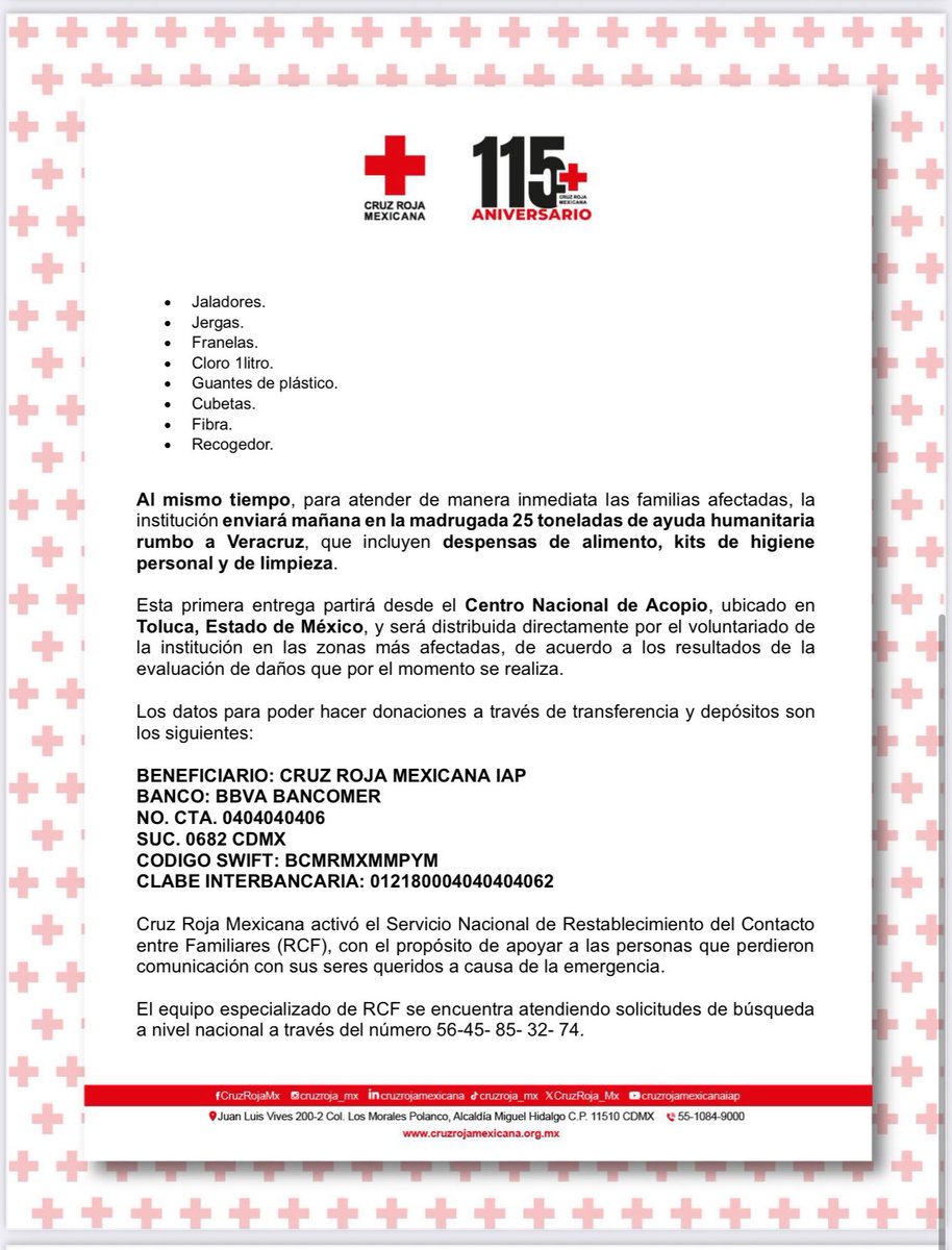 CruzRoja_MX's tweet photo. #Enterate | Cruz Roja Mexicana activa su Plan de Acción y Respuesta ante las inundaciones en #Veracruz. https://t.co/F2FmxuyY27