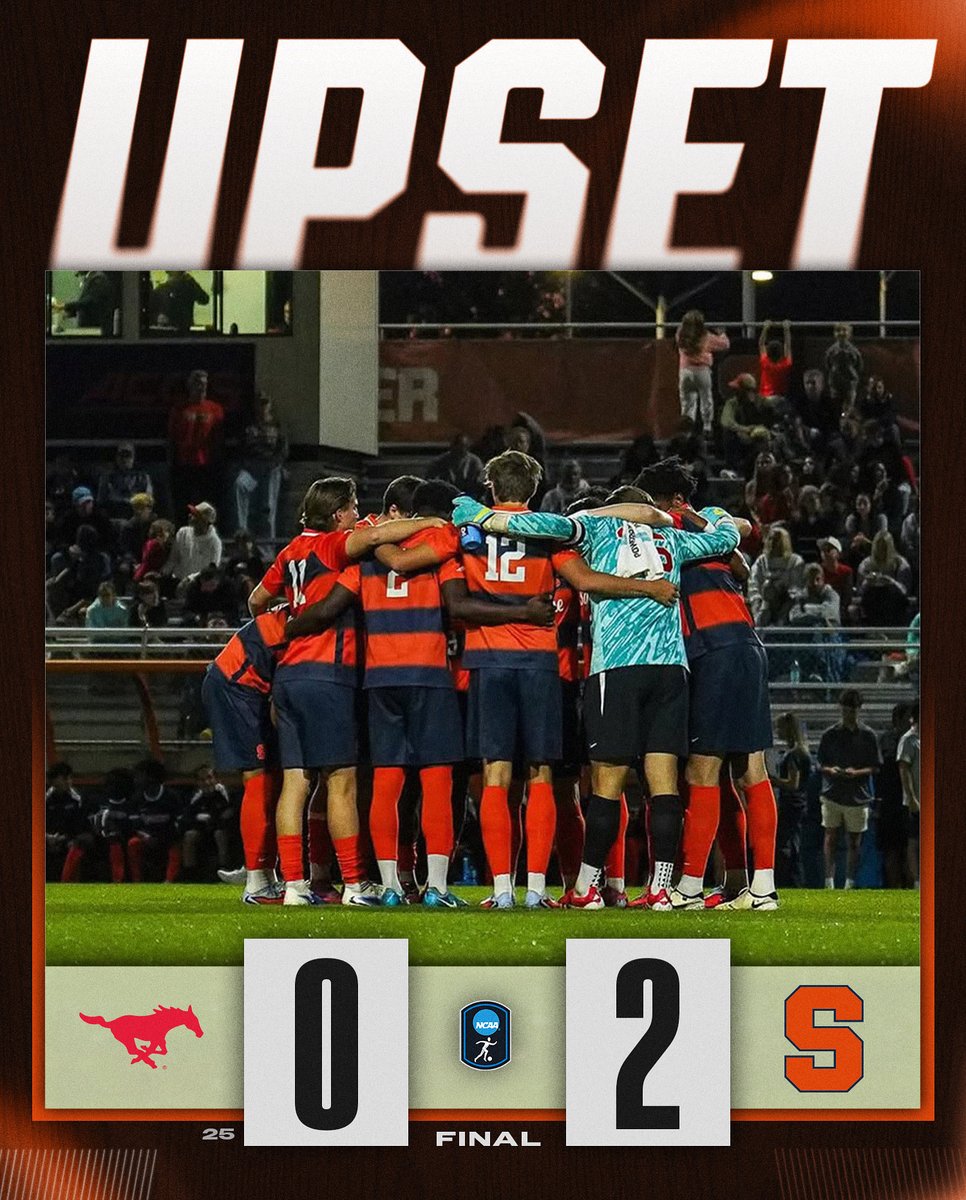 WE GOT AN UPSET, FOLKS 🍊

<a href="/CuseMSOC/">Syracuse Men's Soccer</a> defeats No. 25 SMU, 2-0!

#NCAASoccer