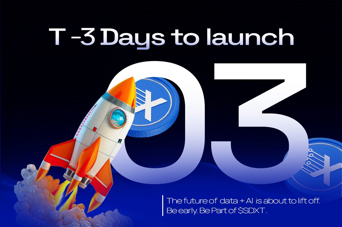 StreamdataX's tweet image. Good morning #StreamdataX community!

We’re just 3 days away from the $SDXT presale! 
Your support and dedication keep us going, thank you for being part of this journey. 

Get ready to secure your spot and join the future of AI + Data + Blockchain.

#SDXT #StreamdataX #Presale…
