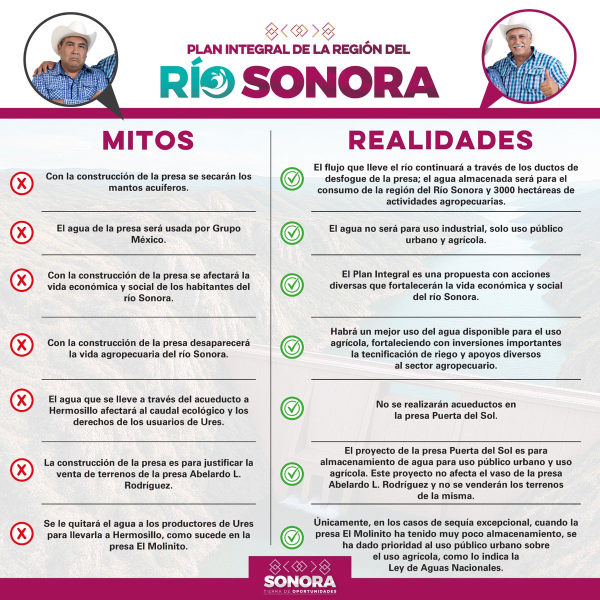 Decir "Sí a la Presa" es pensar en el futuro del Río Sonora, en nuestras familias y en un desarrollo con agua segura. #SíaLaPresa