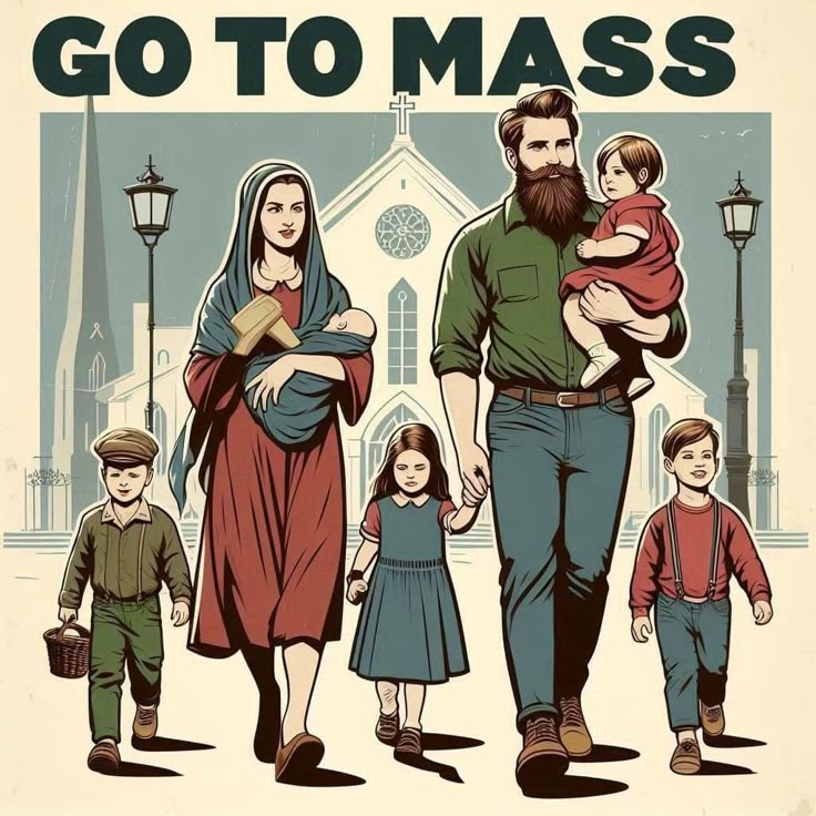 The Holy Mass isn’t just a ritual, 
it’s Heaven on Earth.
Go to Mass with your family 🥰