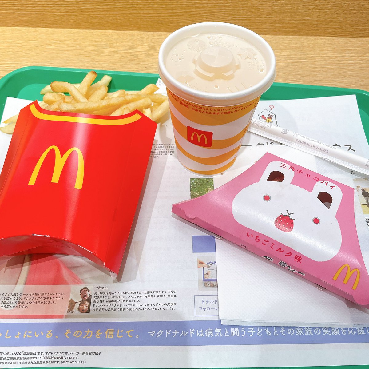 m_i_n_o_r_i_q's tweet image. 三角チョコパイが食べたくてひとりマック🐰🍟