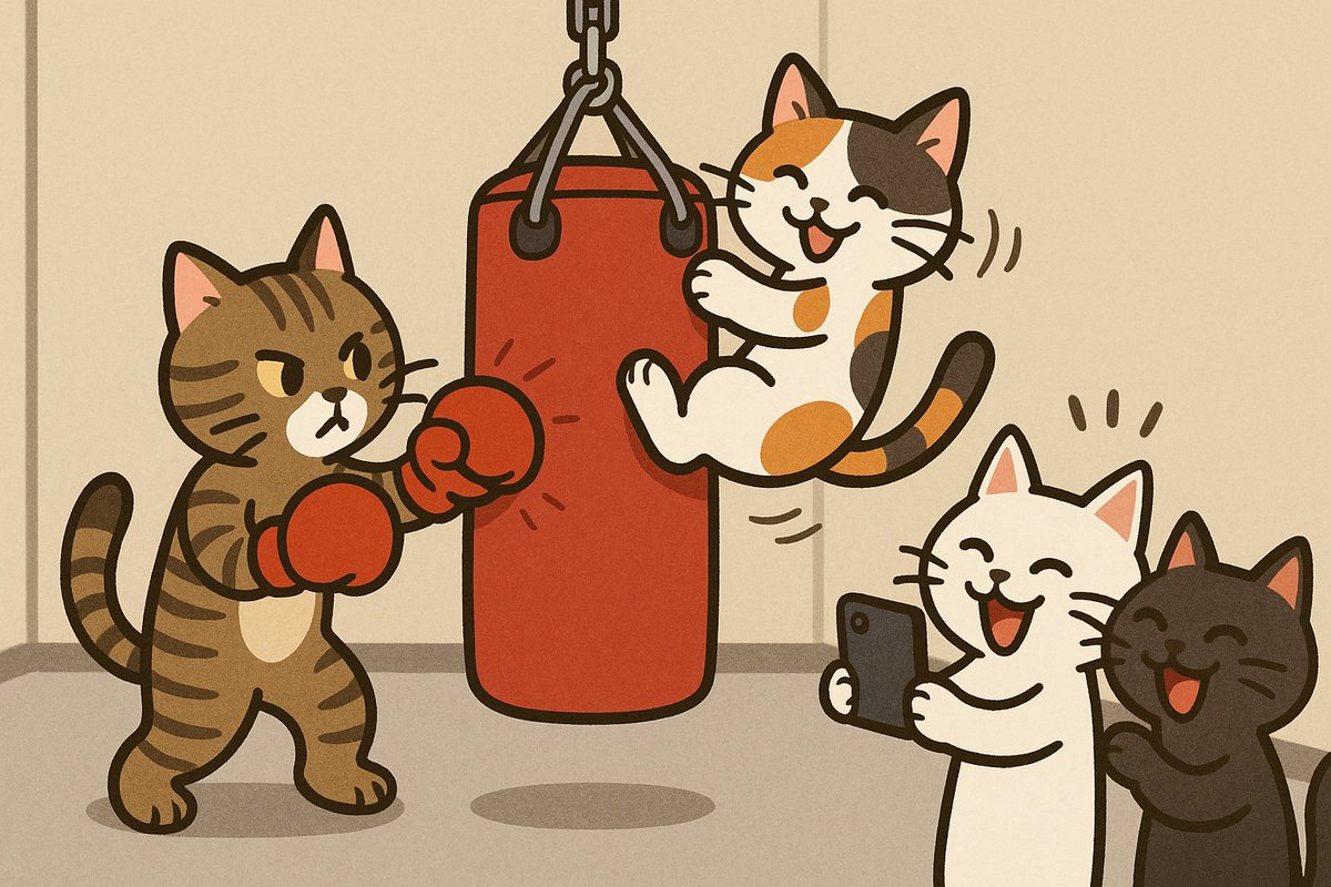 AIピクターズ今日のお題「ボクシンググローブ」
ボクシングの練習
#Aipictors #AIイラスト︎ #AIart #ねこ #猫