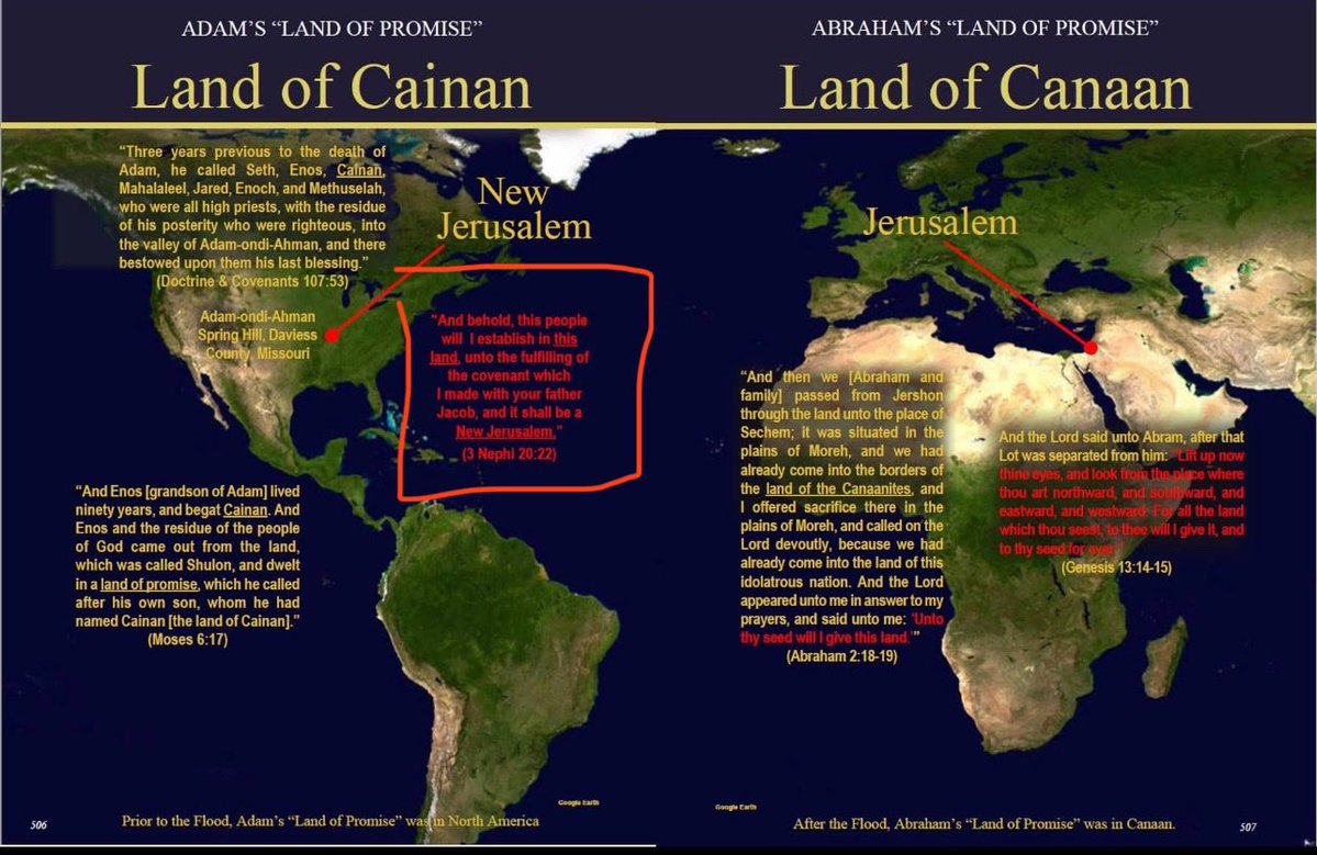 Maerox's tweet image. 🏛️ AMERICA = NEW JERUSALEM

Christ visited the Americas after His resurrection claiming a New Jerusalem will be built on “this land” (the American Continent) This was recorded on the Golden Plates found in America. 

📖 “This land shall be a New Jerusalem… and I will be in the…