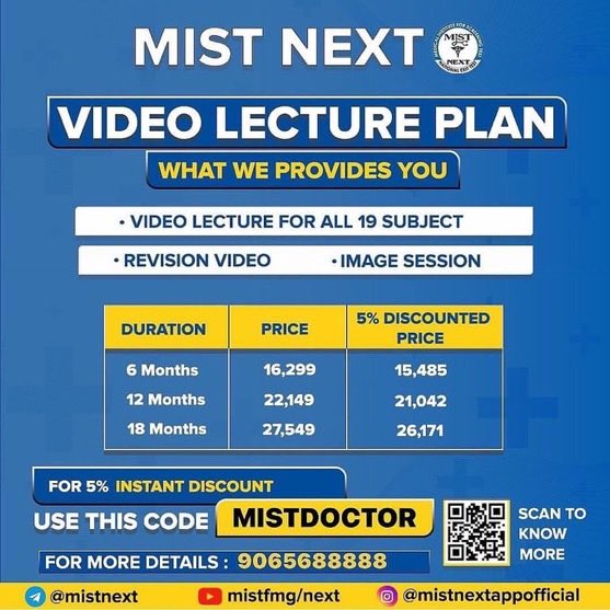 Doctors__squad's tweet photo. PRICE INCREASING SOON
Buy any subscriptions form mist next app and use code
⭐️ MISTDOCTOR ⭐️
and get max discount
Buy asap and don’t forget to use code ⭐️ MISTDOCTOR ⭐️
WhatsApp me on 9065688888
MIST NEXT TEAM
#qna #mistnext #mistfmge #mist #fmgequestions #fmgeexam #fmgeindia #nextfmge #nextexamcurrentaffairs #medicalstudents #medicalstudent #medicalstudents