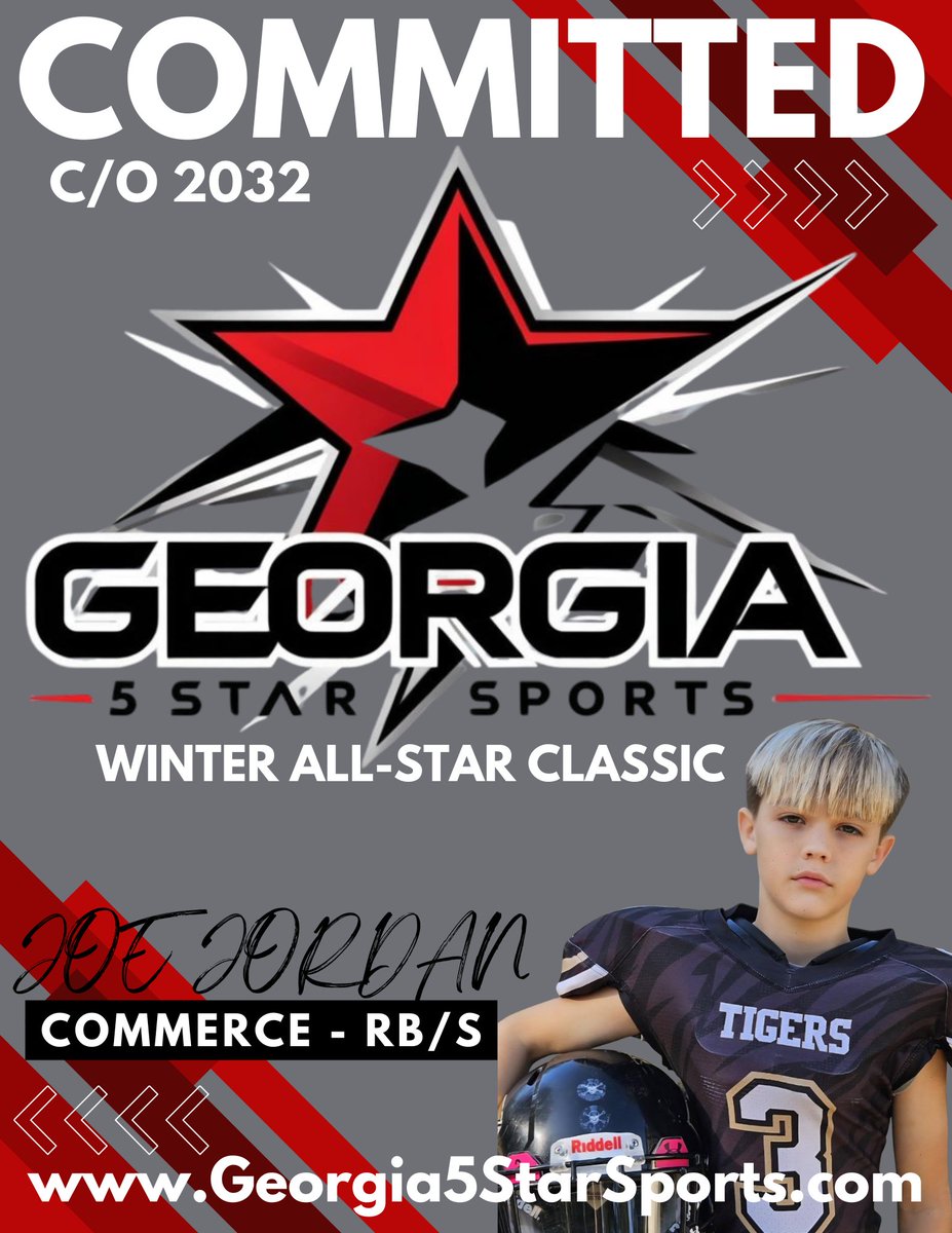 GA5StarSports's tweet image. #Committed RB/S - 2032 Joe Jordan is an incredible athlete playing both sides of the ball. Joe had a huge spring with us during our 7-on-7 Passing League leading his team @180sportsp . He is also having an incredible Fall campaign with @commercefootballpage . @RecruitGeorgia