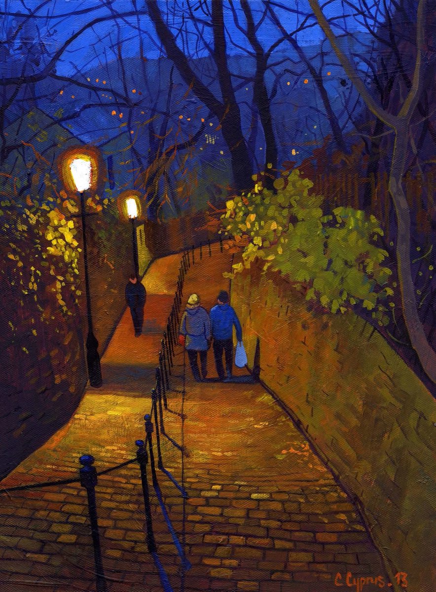 AnnMooreAuthor's tweet photo. "I can face the winter with calm. Crisp and sparkling days, long pleasant evenings, cheery fires. Good work shall be done this winter. Life shall be lived well. The end of the summer is not the end of the world. Here’s to October.” 
- A. A. Milne

 art: C. Cyprus #autumnnights https://t.co/9ry5kutrT8