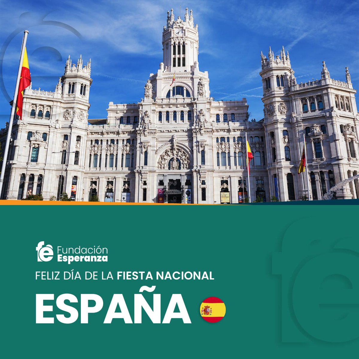 fundacion_esp's tweet image. 🇪🇸🇹🇬 | ¡Feliz Día de la Fiesta Nacional de España!
La @fundacion_esp adresse ses chaleureuses félicitations au peuple espagnol à l’occasion de la Fête Nationale.
Que vivent à jamais les liens d’amitié et de fraternité qui unissent nos deux nations.
#FundacionEsperanza #España