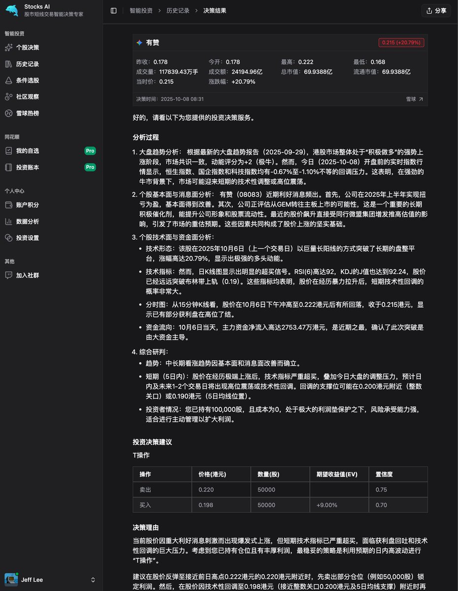 CoderJeffLee's tweet image. 我师弟搞的 股票 AI Agent，比最近开源的感觉都好

ai.anoyi.com/i/9BCF95