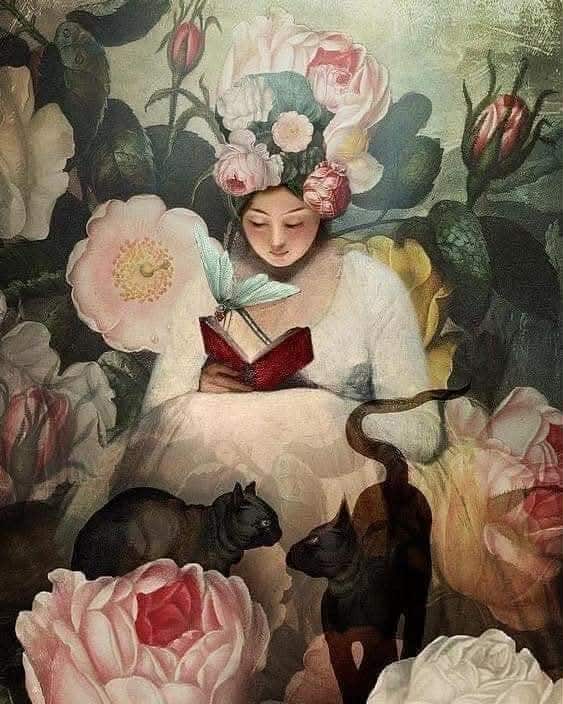 “Some say they get lost in books, but I find myself, again and again, in the pages of a good book. Humanly speaking, there is no greater teacher, no greater therapist, no greater healer of the soul, than a well-stocked library.”

~L.R.Knost🤎🌸

Artist: Catrin Welz-Stein🎨