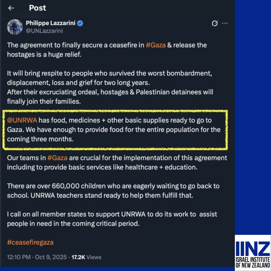 Weirdly, as soon as a ceasefire is inked, the UN (who has been screaming "famine" and "starvation") suddenly has plenty of food and medicine? Almost as if they had been hoarding it with their friends in Hamas?

As if they had been intentionally starving Gazans...