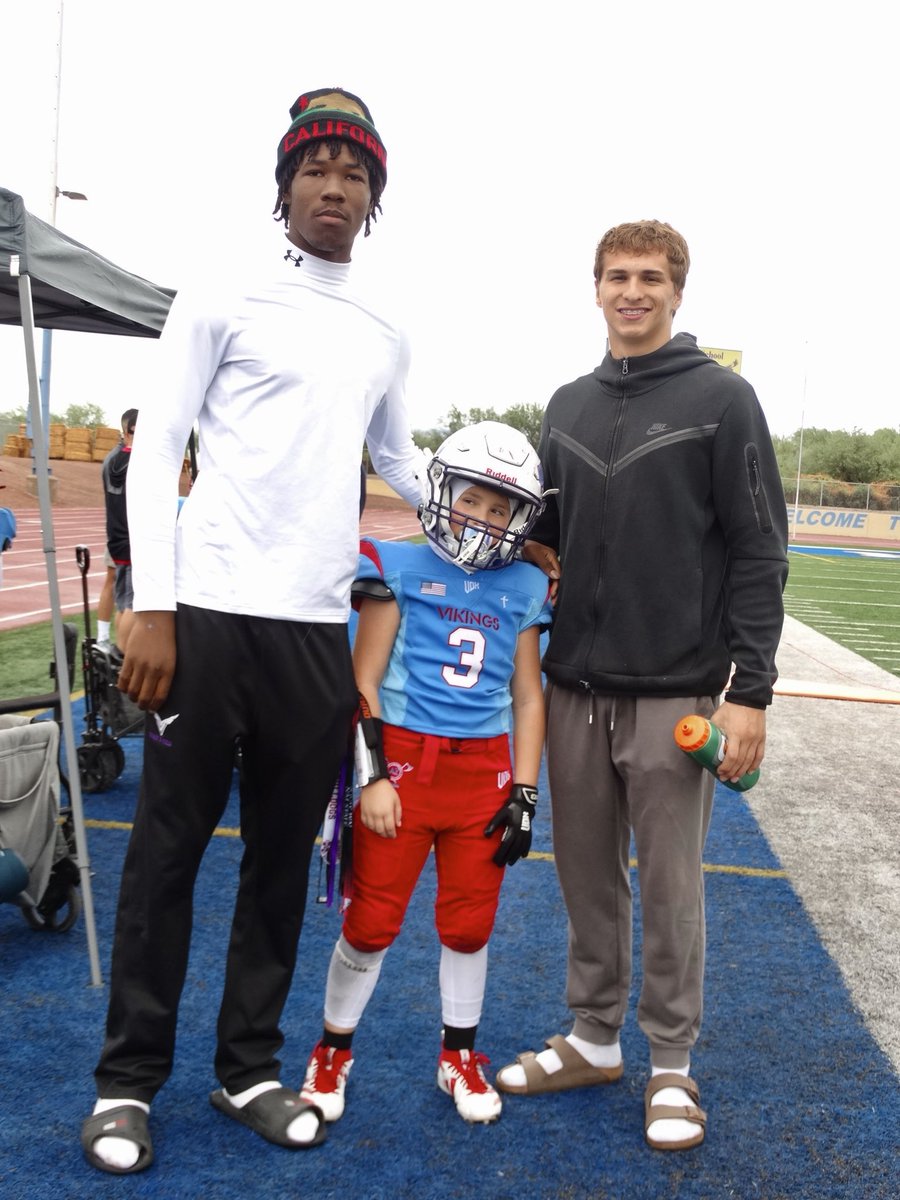 Huge shout out to <a href="/ahmehirRichards/">Ah'Mehir (6'9) Richards</a> &amp; <a href="/damirtilicic/">Damir Ilicic | QB 6’2 190 | 2026</a> for coming out and showing their support to The 9u AZ Vikings. Huge win for us today 45-0⚔️✝️ #TheAZVikings