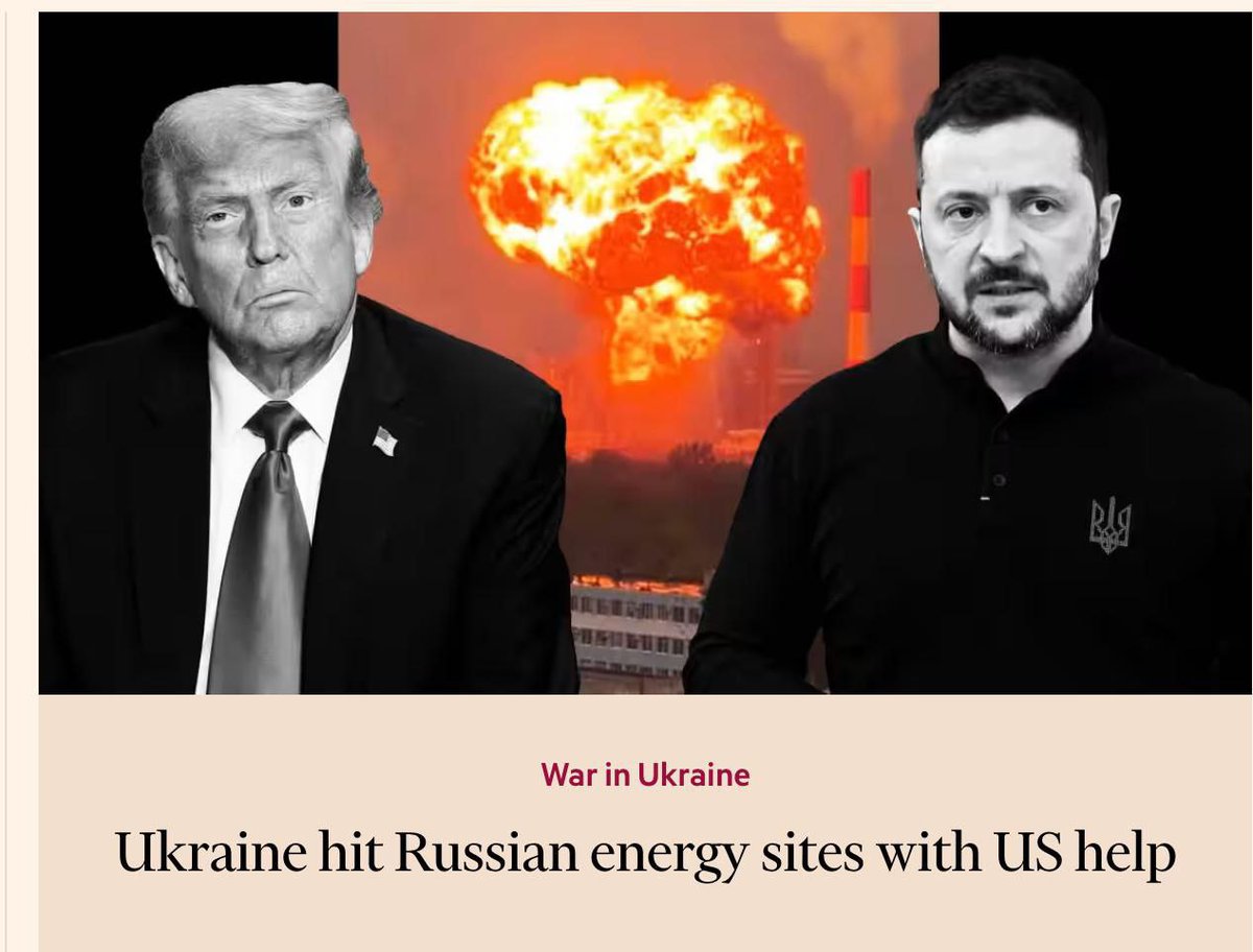 SprinterPress's tweet image. The United States has been helping Ukraine for several months to launch attacks deep inside Russia on its energy facilities.

Intelligence data provided to Ukraine allegedly enabled attacks on &quot;critical Russian energy facilities, including oil refineries.&quot;

Ukraine selected…