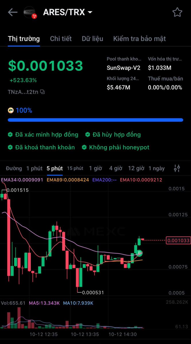 LeBause4200's tweet image. TRON $ARES user of @MEXC_Official could make quick buy/sell + limit orders smooth &amp;amp; fast with #Mexc DEX+ 

Buy $TRX in your account then deposit just in second to DEX+ wallet &amp;amp; ape $ARES easy 

CA: TNzAJtKNmphXvkComBUazKMvZurEQRt2tn