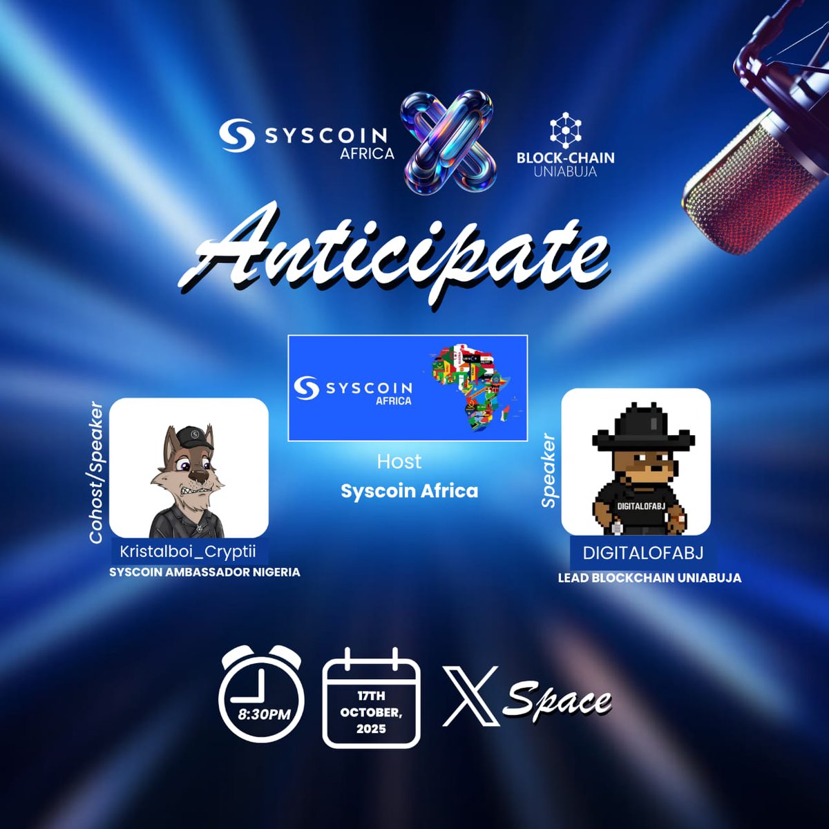 Something exciting is loading 

Join us this week as we host an X Space with Blockchain UniAbuja to talk about building, learning, and growing Africa’s Web3 ecosystem

🗓️ 17th October 2025
⏰ 8:30 PM (WAT)
🎙️ Co-hosts @Kristalboi_Cryptii <a href="/miniscotch69/">Mini Scth</a> 
🎙️ Speaker @DigitalofAbj