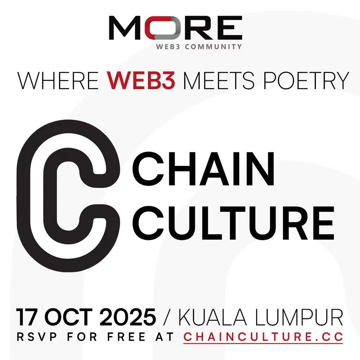morecomofficial's tweet image. ⭕ MORE Community is thrilled to be part of Chain Culture! 

⭕  We&apos;re here to explore the intersection of code and poetry, and to reconnect with the human side of Web3 alongside global creators. A huge thanks to the organizers for having us! see you!

#web3event #KualaLumpur