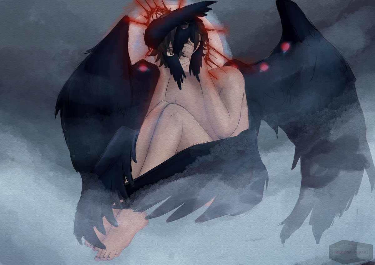 Crimsonbloodart's tweet image. 𝓢𝓪𝓭 𝓮𝔂𝓮𝓼, 𝓵𝓸𝓸𝓴𝓲𝓷𝓰 𝓱𝓾𝓻𝓽,𝓞𝓱 𝓯𝓪𝓵𝓵𝓮𝓷 𝓪𝓷𝓰𝓮𝓵 𝓶𝓪𝔂 𝔂𝓸𝓾 𝓯𝓲𝓷𝓭 𝓹𝓮𝓪𝓬𝓮 𝓘𝓷 𝓽𝓱𝓲𝓼 𝔀𝓸𝓻𝓵𝓭...
 #KyrioCifer #Kyanvas #CiferVersary