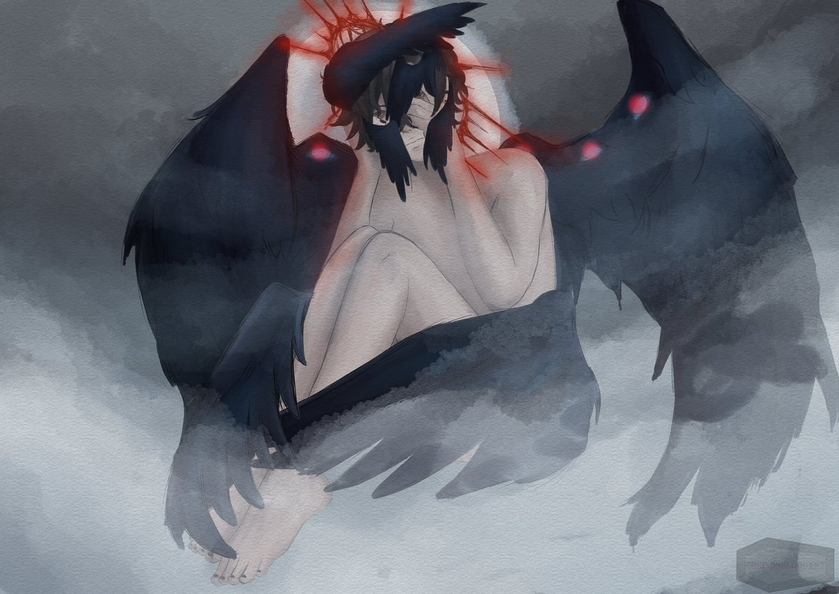 Crimsonbloodart's tweet image. 𝓢𝓪𝓭 𝓮𝔂𝓮𝓼, 𝓵𝓸𝓸𝓴𝓲𝓷𝓰 𝓱𝓾𝓻𝓽,𝓞𝓱 𝓯𝓪𝓵𝓵𝓮𝓷 𝓪𝓷𝓰𝓮𝓵 𝓶𝓪𝔂 𝔂𝓸𝓾 𝓯𝓲𝓷𝓭 𝓹𝓮𝓪𝓬𝓮 𝓘𝓷 𝓽𝓱𝓲𝓼 𝔀𝓸𝓻𝓵𝓭...
 #KyrioCifer #Kyanvas #CiferVersary
