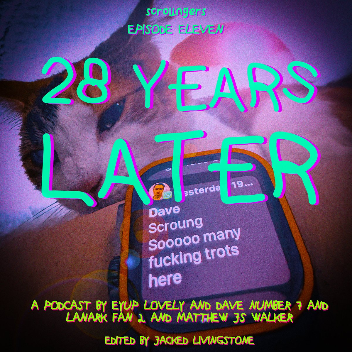 SCROUNGERSPOD's tweet image. SCROUNGERS POD CAST BY

@EYUPLOVELY AND @DAVENUMBER7 AND @lanarkfan2 AND @matthewjswalker

Edited by @JACKEDKENLIV 

SCROUNGERS ELEVEN - 28 YEARS LATER 
(It&apos;s not really about the film) 

ORIGINAL SCORE by @DogManPizza