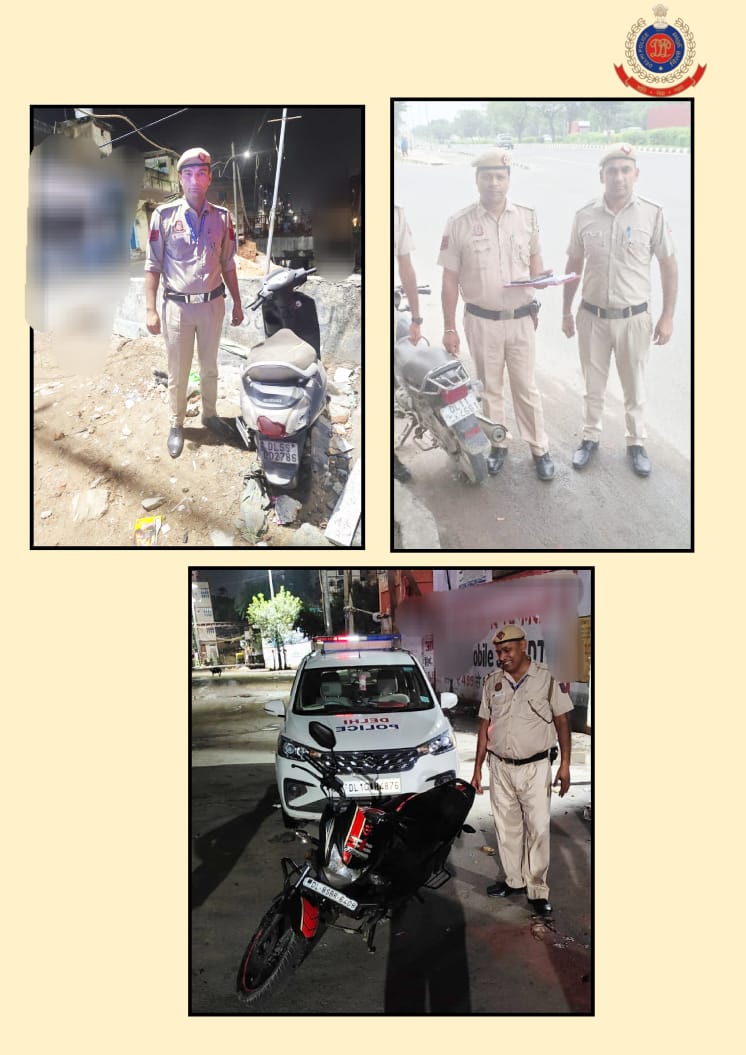 DCPPCRDELHI's tweet image. #Delhi #Police #PCR personnel recovered three #stolen #vehicles stole from various areas of Delhi.  Vigil eye and sense of responsibility of PCR Staff is commendable.

#DelhiPoliceUpdates
#PCRUpdates
@CPDelhi 
@DelhiPolice