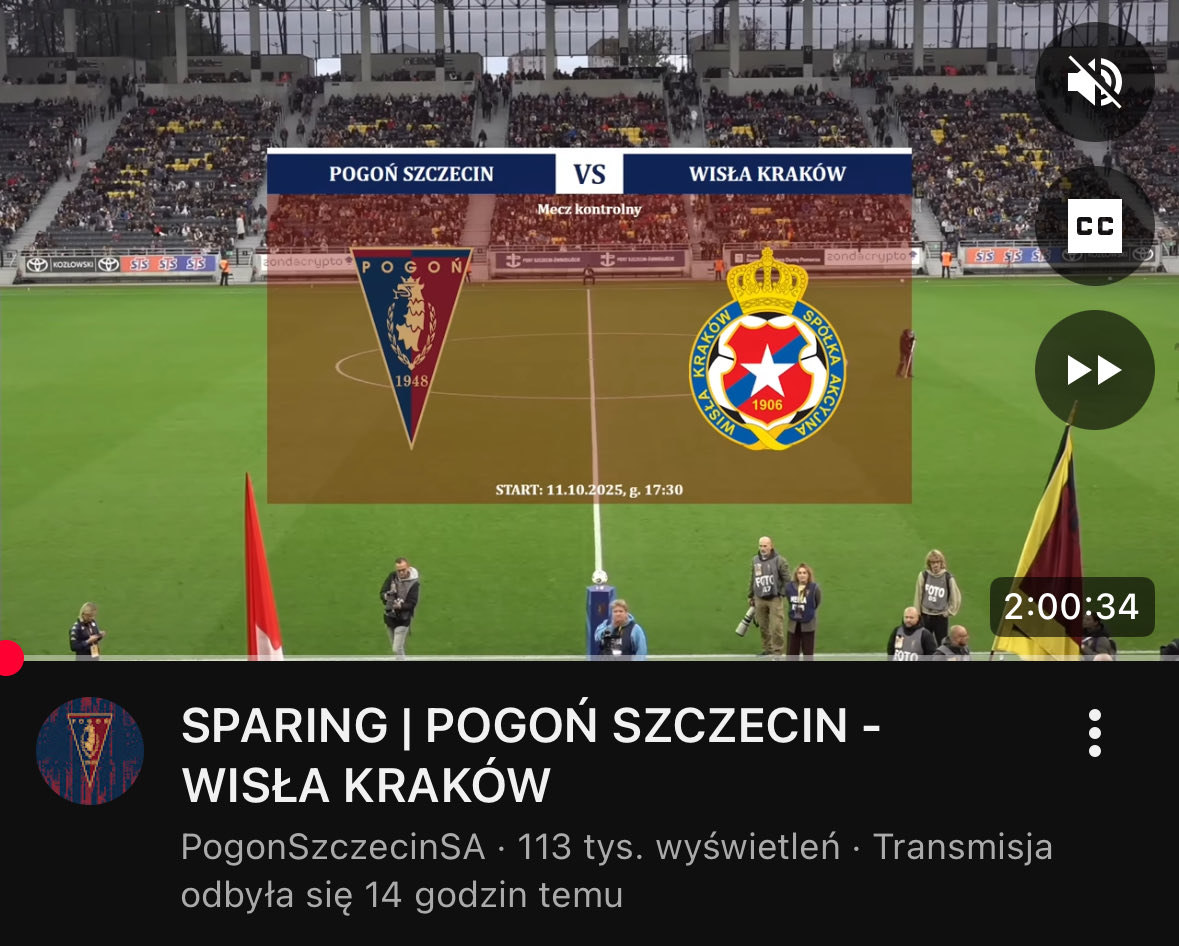 typowy_pe's tweet image. Mecz sparingowy Pogoni Szczecin z Wisłą Kraków obejrzało ponad 100 tysięcy osób. Jest to najbardziej wyświetlany zapis live na kanale Pogoni. 

#POGWIS