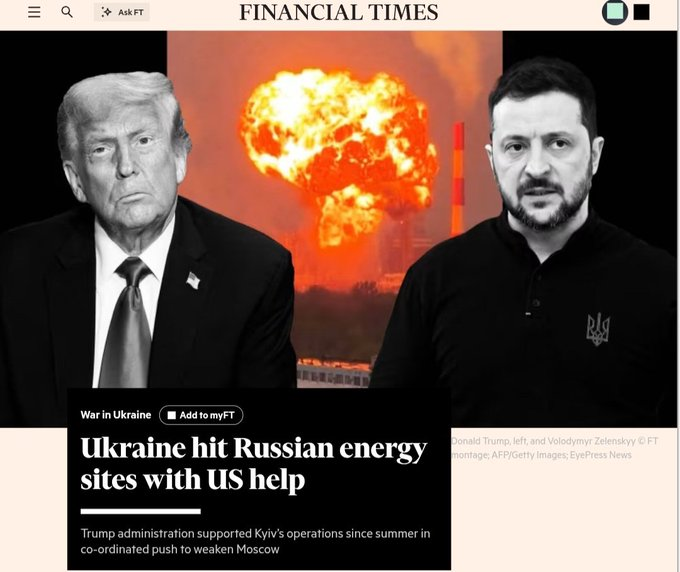 Glenn_Diesen's tweet image. The Trump administration has been assisting Zelensky with strikes on Russian energy assets.
- Has Trump become Biden 2.0? Even Biden was cautious about American involvement in strikes deep inside Russian territory, which is an act of war against the world&apos;s largest nuclear power