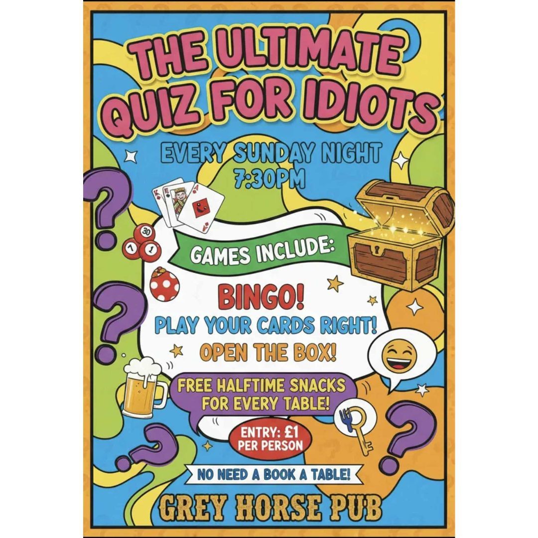 garysquizzes's tweet image. 🎬 Sunday Idiots Quiz – 7:30pm
🧠 Round 1: Actors
💪 Team name theme: Physiotherapist’s Advice
😂 Bingo • Music • Chaos

#IdiotsQuiz #GarysQuizzes #PubQuiz #EastBoldon